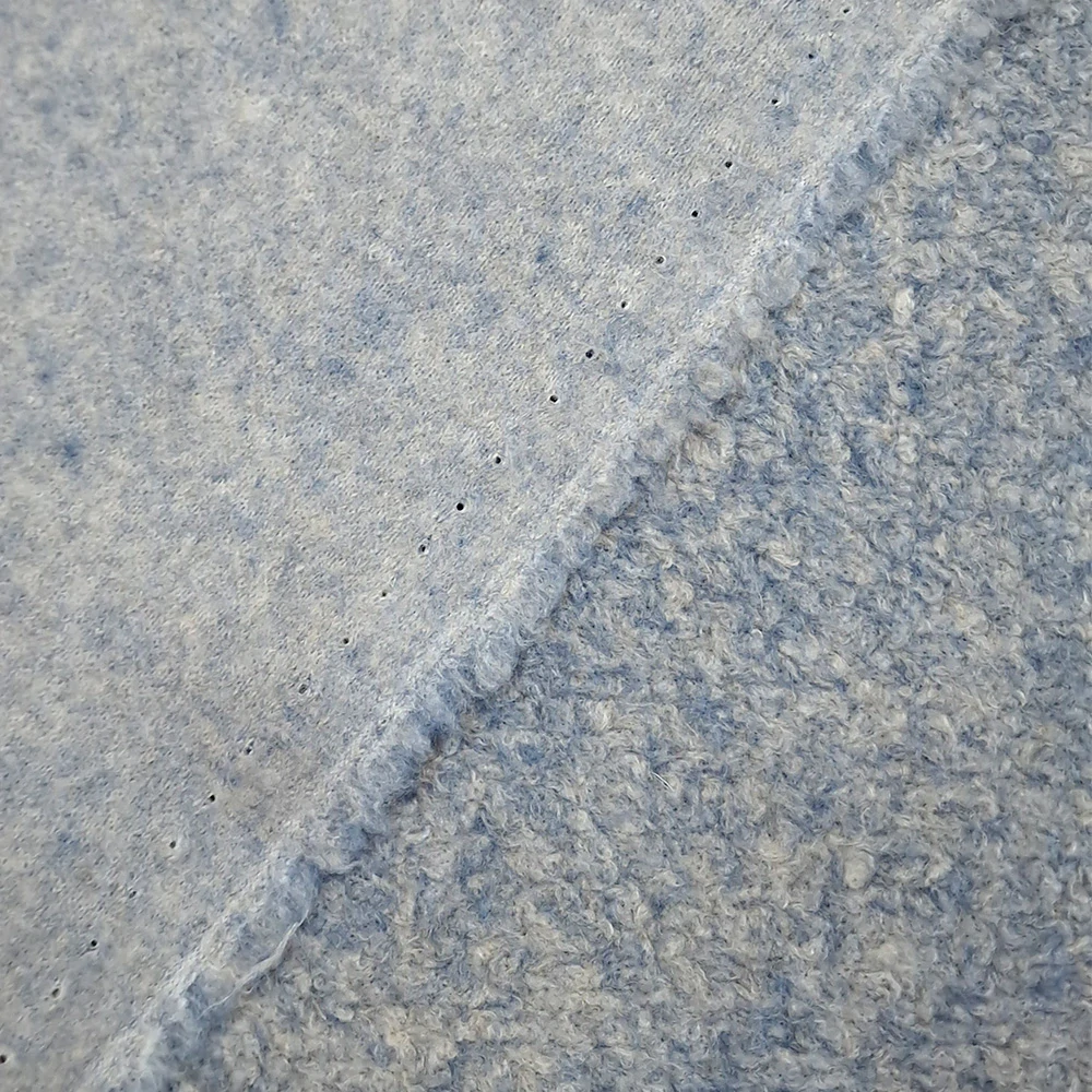 pařená vlna, modrá melange