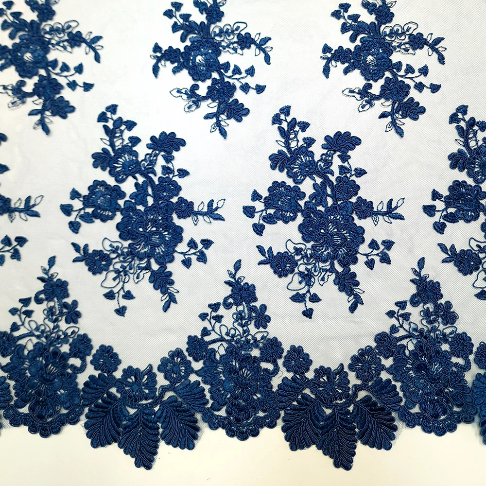 krajka s oboustrannou bordurou, modrá navy