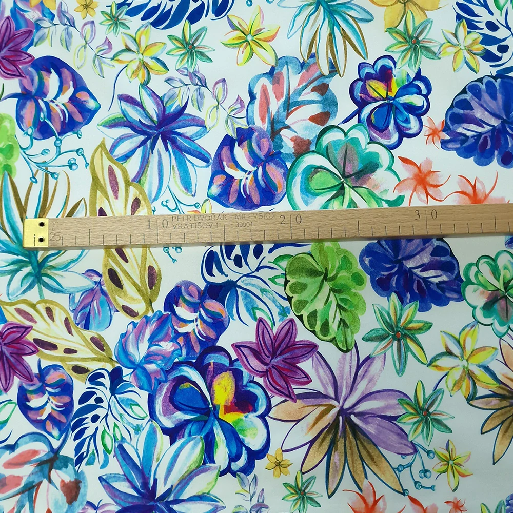 bavlněný twil, vzor nature cobalt