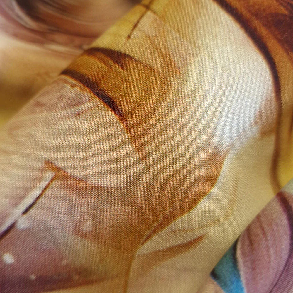 viskózové plátno, vzor abstrakt mocca