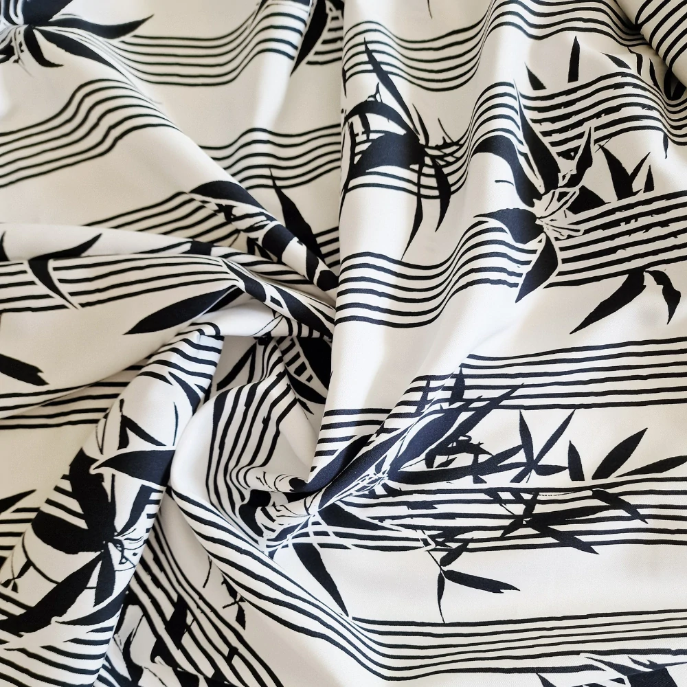 viskózová šatovka s keprovou vazbou, vzor japan