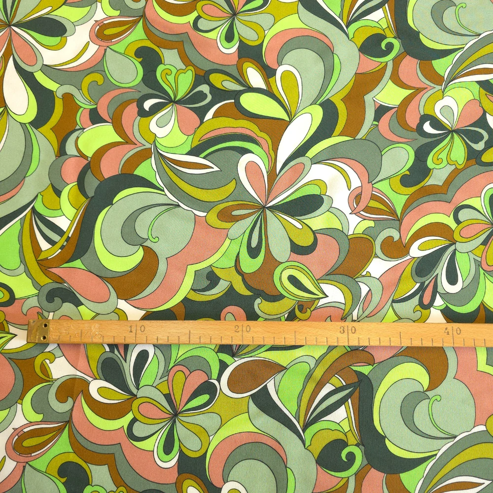 viskózové plátno, vzor Emilio zelenohnědý