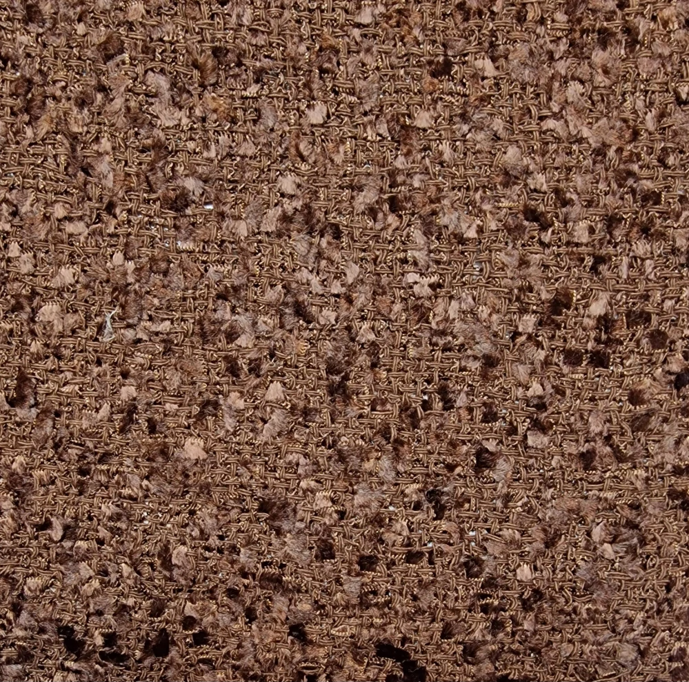 kostýmovka typu Chanel, jednobarevná, hnědá čokoládová