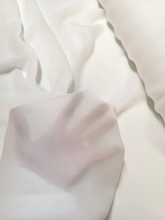 crepe georgett, ivory