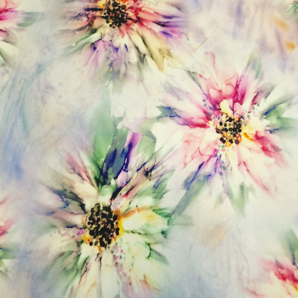 viskózové plátno s květy, fialová