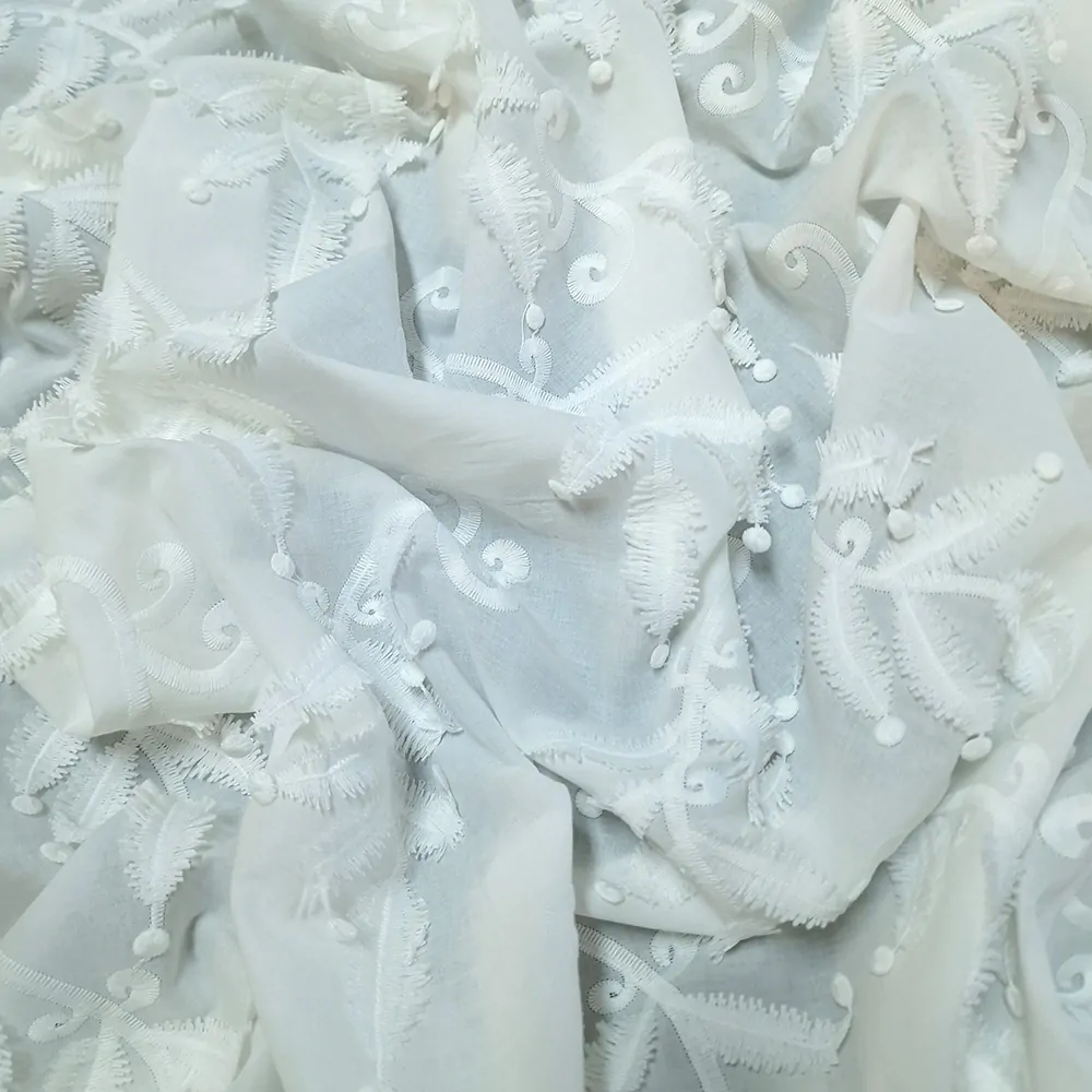 tenké bavlněné plátýnko s 3D vzorem, bílá