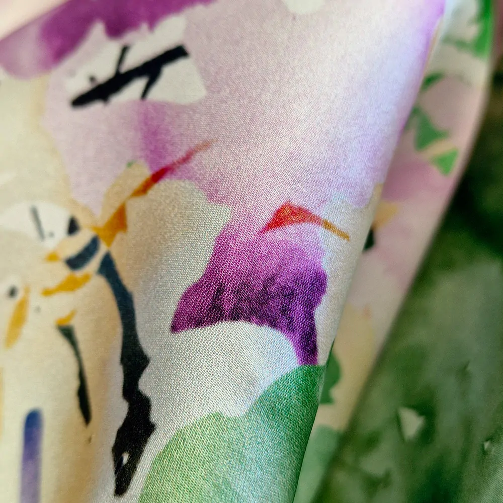 hedvábí, satén, vzor colors