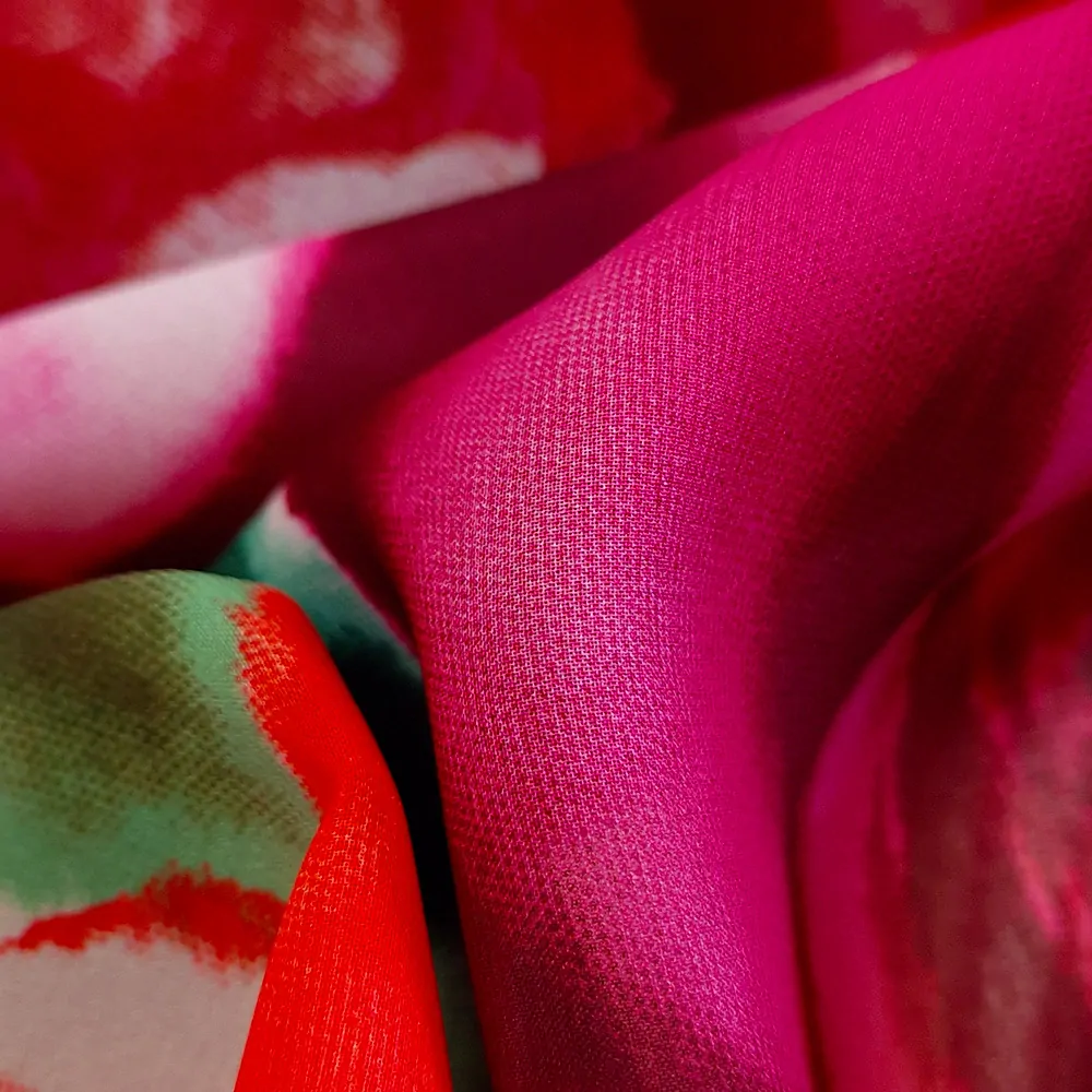 polyesterový šifon, květy