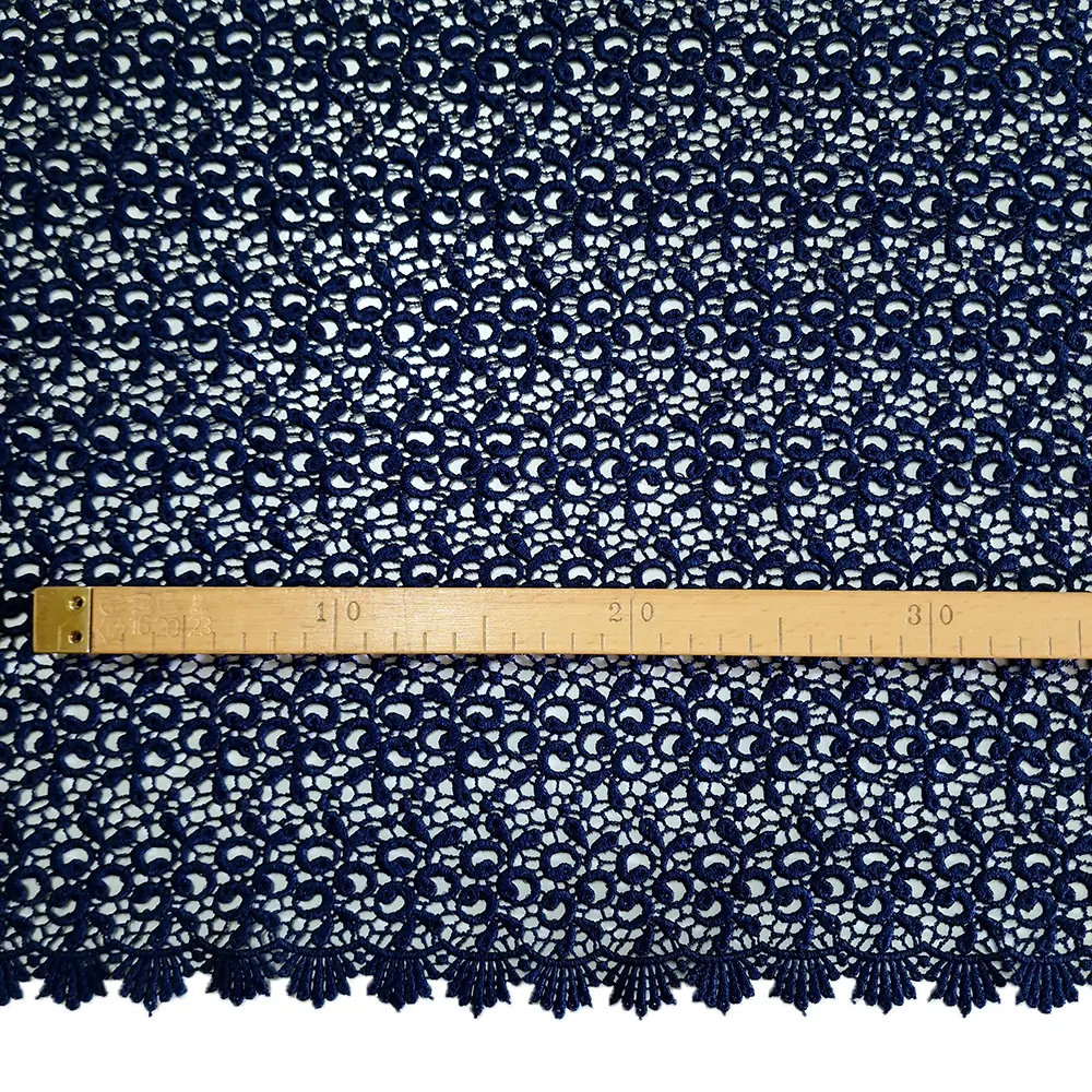 krajka Macramé, drobný vzor, tmavě modrá