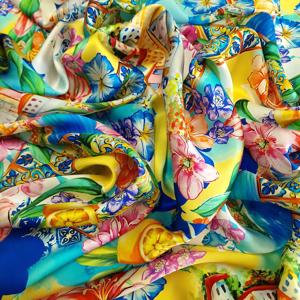 hedvábný satén, vzor Portofino