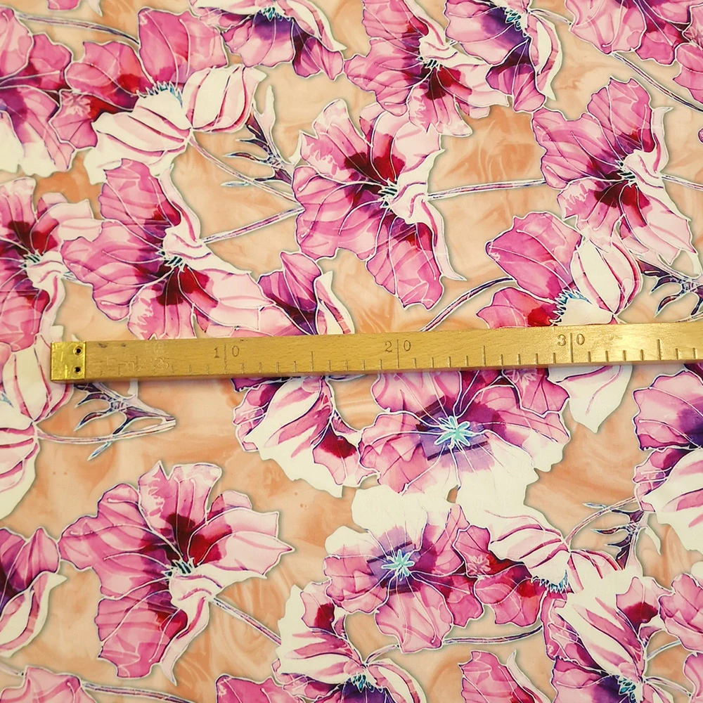 viskózové plátno, magenta květy