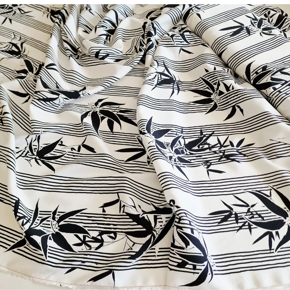 viskózová šatovka s keprovou vazbou, vzor japan