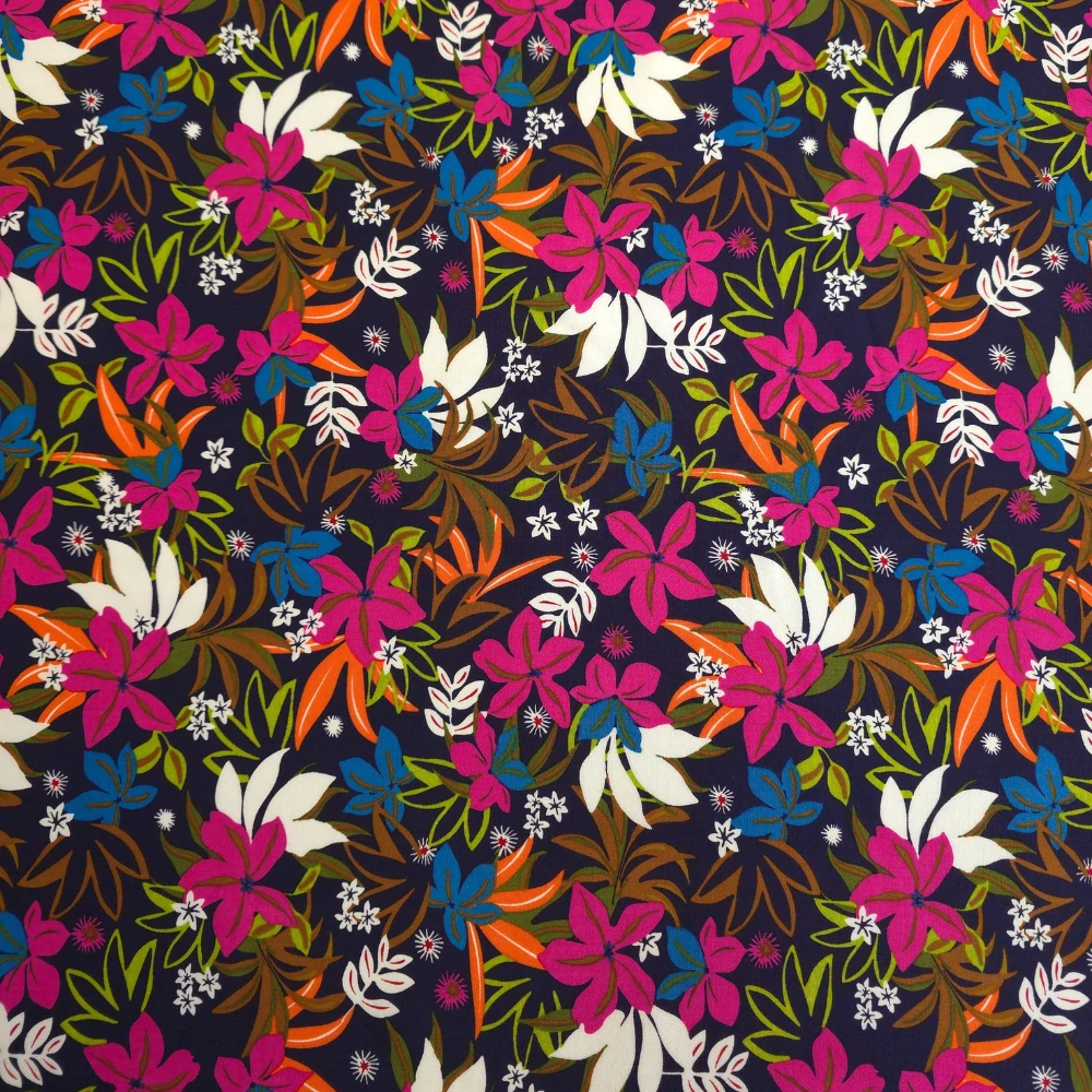 viskózové plátno, vzor tropik