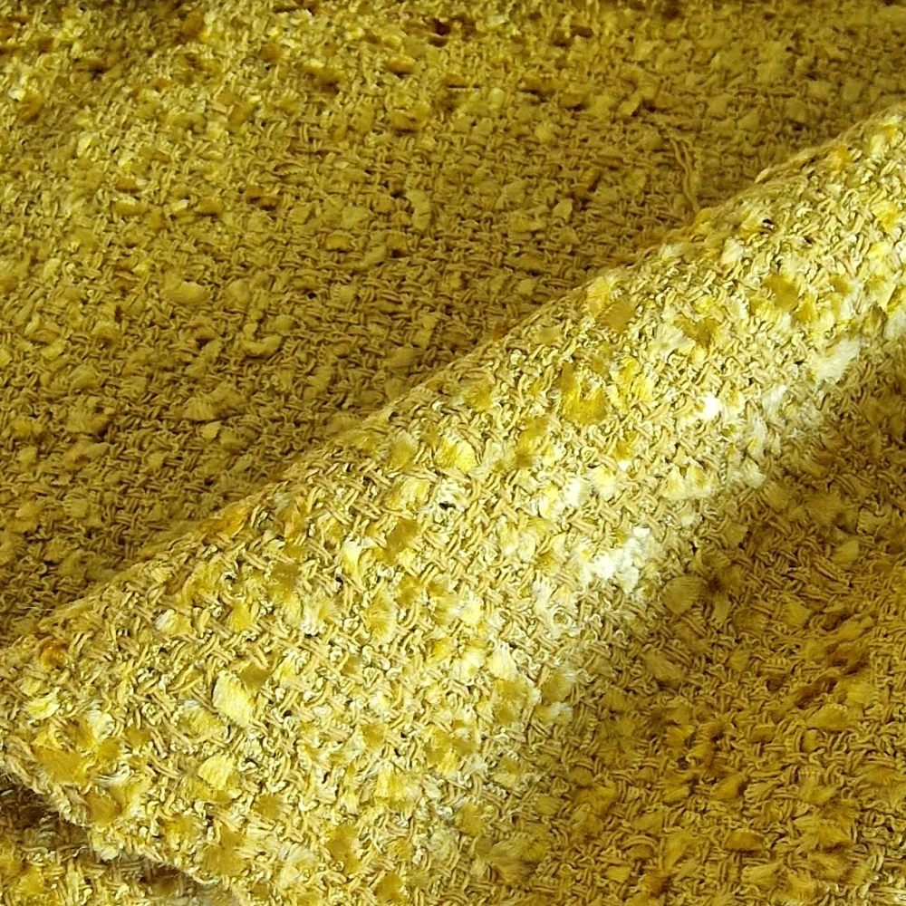 kostýmovka typu Chanel, jednobarevná, hořčicová žlutá