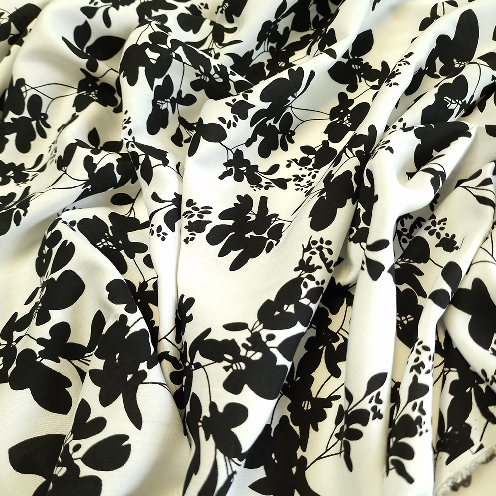 viskózové plátno, černobílý vzor