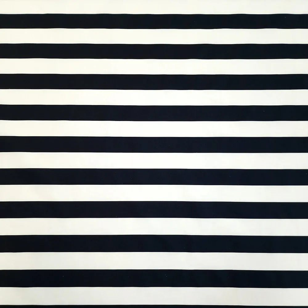 popelín, černobílý pruh