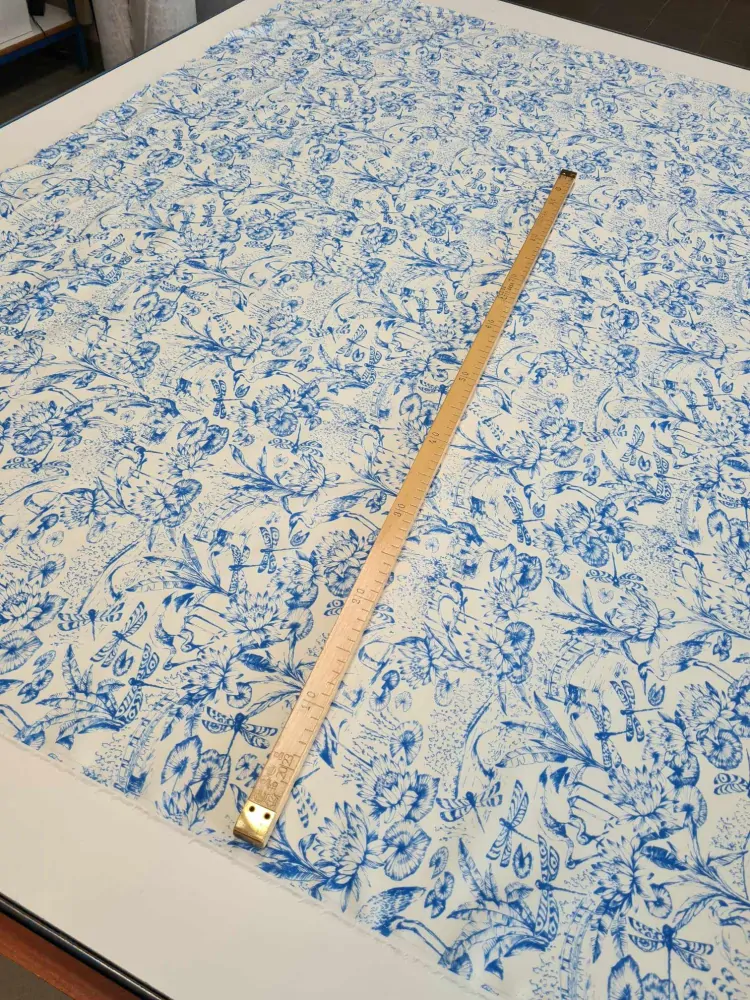 popelín elastický, vzor natura , azzurro