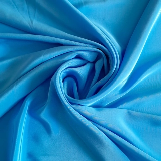 hedvábí, crepe de chine, modrá azzurro, 2718