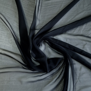 hedvábí, šifon, černá