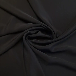 hedvábný crepe Maroken - Nero, šíře 137 cm, 40 mm černá