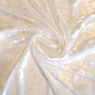 hedvábí DEVORÉ, růže, ivory