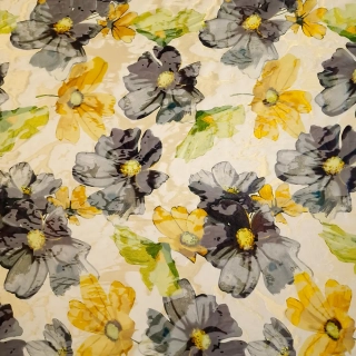 hedvábí DEVORÉ, nartur květy